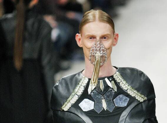 Oct. 18, 2015 - Kiev, Ukraine - A model presents a creation by designer Yauheniya Belskaya during the Ukrainian Fashion Week in Kiev, Ukraine,18 October 2015. The event presents Spring Summer 2016 collections by Ukrainian and international designers from 14 to 20 October. Kiev Ukraine  - ZUMAn230