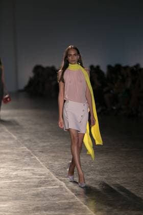 SAO PAULO, Brazil - 10 19 2015: SAO PAULO FASHION WEEK WINTER 2016- Animale during the Sao Paulo Fashion Week Winter 2016 held at Ibirapuera Park.  Ci?axNeder