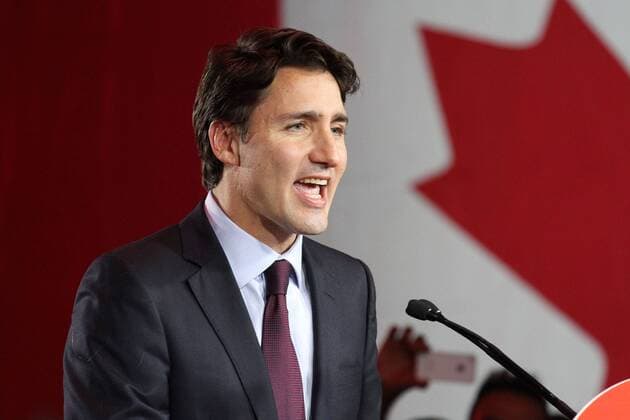 (151020) -- MONTREAL, Oct. 20, 2015 -- Canada s Liberal party leader Justin Trudeau gives his victory speech after the federal election, in Montreal early Oct. 20, 2015. The Liberal party defeated Prime Minister Stephen Harper s Conservatives in the general elections on Monday, according to the preliminary results published by the Elections Canada early Tuesday. ) CANADA-GENERAL ELECTIONS-LIBERAL PARTY-VICTORY MicoxSmiljanic 