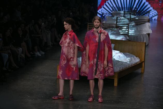 SAO PAULO, Brazil - 10 19 2015: SAO PAULO FASHION WEEK WINTER 2016- Ronaldo Fraga during the Sao Paulo Fashion Week Winter 2016 held at Ibirapuera Park.  Ci?axNeder