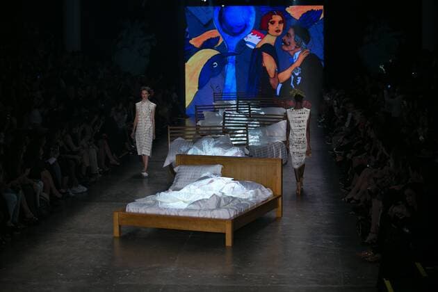 SAO PAULO, Brazil - 10 19 2015: SAO PAULO FASHION WEEK WINTER 2016- Ronaldo Fraga during the Sao Paulo Fashion Week Winter 2016 held at Ibirapuera Park.  Ci?axNeder