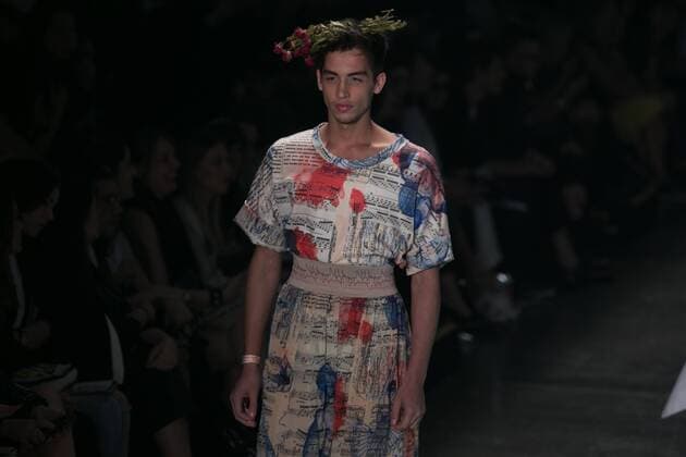 SAO PAULO, Brazil - 10 19 2015: SAO PAULO FASHION WEEK WINTER 2016- Ronaldo Fraga during the Sao Paulo Fashion Week Winter 2016 held at Ibirapuera Park.  Ci?axNeder