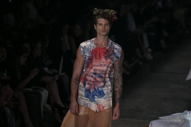 SAO PAULO, Brazil - 10 19 2015: SAO PAULO FASHION WEEK WINTER 2016- Ronaldo Fraga during the Sao Paulo Fashion Week Winter 2016 held at Ibirapuera Park.  Ci?axNeder