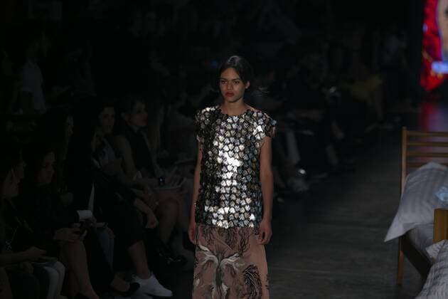 SAO PAULO, Brazil - 10 19 2015: SAO PAULO FASHION WEEK WINTER 2016- Ronaldo Fraga during the Sao Paulo Fashion Week Winter 2016 held at Ibirapuera Park.  Ci?axNeder