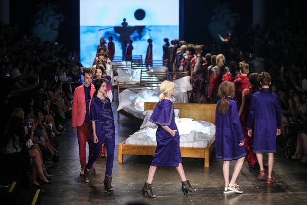 Oct. 19, 2015 - Sao Paulo, Brazil - A models present the creations of Ronaldo Fraga during the 2016 Winter collection of the Sao Paulo Fashion Week. Sao Paulo Brazil - ZUMAp133