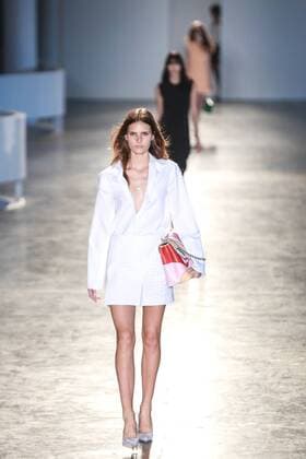 Oct. 19, 2015 - Sao Paulo, Sao Paulo, Brazil - A model presents a creation by Animale during the 2016 Winter collection of the Sao Paulo Fashion Week in Sao Paulo. Sao Paulo Brazil - ZUMAp133