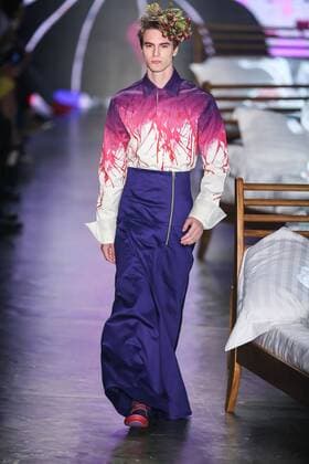 Oct. 19, 2015 - Sao Paulo, Brazil - A model presents a creation by Ronaldo Fraga during the 2016 Winter collection of the Sao Paulo Fashion Week. Sao Paulo Brazil - ZUMAp133