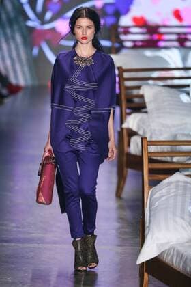 Oct. 19, 2015 - Sao Paulo, Brazil - A model presents a creation by Ronaldo Fraga during the 2016 Winter collection of the Sao Paulo Fashion Week. Sao Paulo Brazil - ZUMAp133
