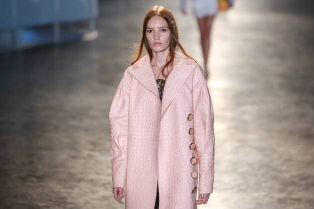 Oct. 19, 2015 - Sao Paulo, Sao Paulo, Brazil - A model presents a creation by Animale during the 2016 Winter collection of the Sao Paulo Fashion Week in Sao Paulo. Sao Paulo Brazil - ZUMAp133