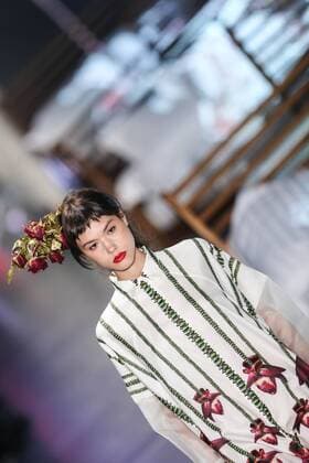 Oct. 19, 2015 - Sao Paulo, Brazil - A model presents a creation by Ronaldo Fraga during the 2016 Winter collection of the Sao Paulo Fashion Week. Sao Paulo Brazil - ZUMAp133