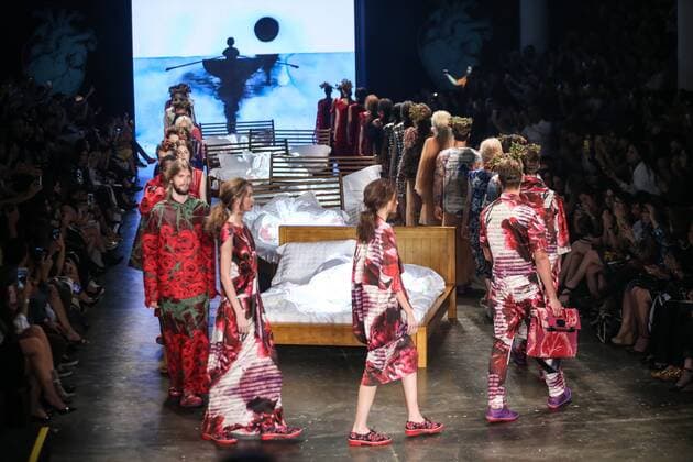 Oct. 19, 2015 - Sao Paulo, Brazil - A models present the creations of Ronaldo Fraga during the 2016 Winter collection of the Sao Paulo Fashion Week. Sao Paulo Brazil - ZUMAp133
