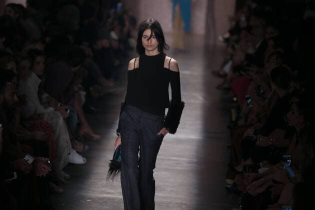 SAO PAULO, Brazil - 10 19 2015: SAO PAULO FASHION WEEK WINTER 2016- Lilly Sarti during Sao Paulo Fashion Week Winter 2016 held at Ibirapuera Park.  Ci?axNeder