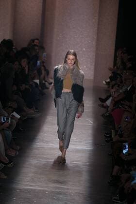 SAO PAULO, Brazil - 10 19 2015: SAO PAULO FASHION WEEK WINTER 2016- Lilly Sarti during Sao Paulo Fashion Week Winter 2016 held at Ibirapuera Park.  Ci?axNeder