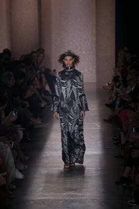SAO PAULO, Brazil - 10 19 2015: SAO PAULO FASHION WEEK WINTER 2016- Lilly Sarti during Sao Paulo Fashion Week Winter 2016 held at Ibirapuera Park.  Ci?axNeder
