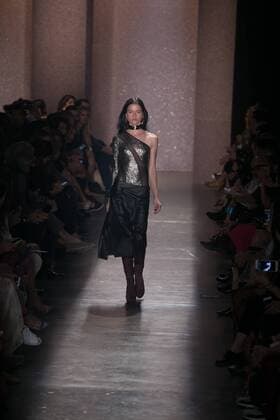 SAO PAULO, Brazil - 10 19 2015: SAO PAULO FASHION WEEK WINTER 2016- Lilly Sarti during Sao Paulo Fashion Week Winter 2016 held at Ibirapuera Park.  Ci?axNeder