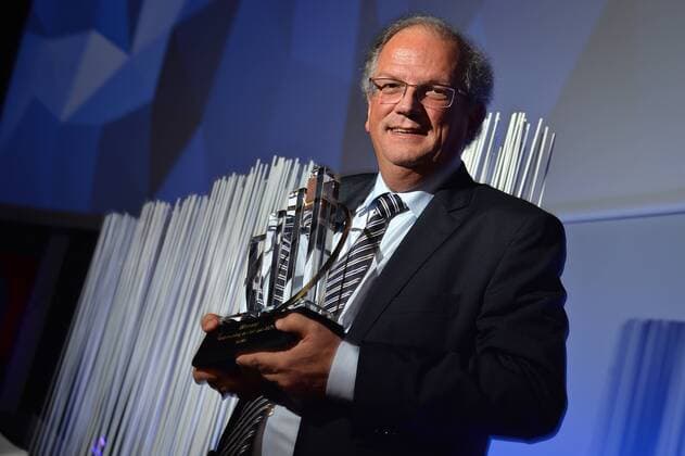 - BRUSSELS, BELGIUM: Deme CEO Alain Bernard pictured after winning the award ceremony for the 21st edition of Onderneming van het jaar (Dutch-speaking company of the year), Tuesday 20 October 2015, in Brussels.  DAVIDxSTOCKMAN 04724950