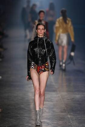 Oct. 20, 2015 - Sao Paulo, Brazil - Model presents creations by Ellus during the 2016 Winter collection of the Sao Paulo Fashion Week. Sao Paulo Brazil - ZUMAp133