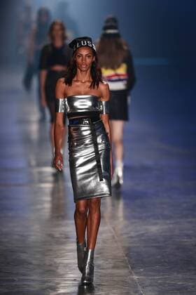 Oct. 20, 2015 - Sao Paulo, Brazil - Model presents creations by Ellus during the 2016 Winter collection of the Sao Paulo Fashion Week. Sao Paulo Brazil - ZUMAp133