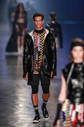 Oct. 20, 2015 - Sao Paulo, Brazil - Model presents creations by Ellus during the 2016 Winter collection of the Sao Paulo Fashion Week. Sao Paulo Brazil - ZUMAp133