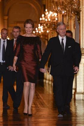 - BRUSSELS, BELGIUM: Queen Mathilde of Belgium and King Philippe - Filip of Belgium pictured during the autumn concert at the Royal Palace, in Brussels, Wednesday 21 October 2015.  DIRKxWAEM 04725485