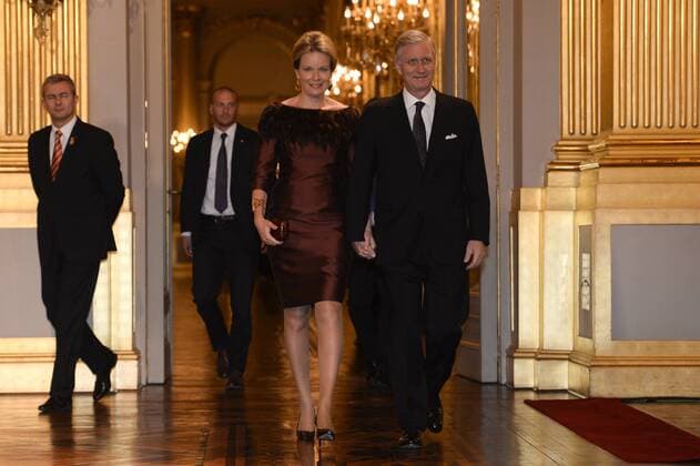 - BRUSSELS, BELGIUM: Queen Mathilde of Belgium and King Philippe - Filip of Belgium pictured during the autumn concert at the Royal Palace, in Brussels, Wednesday 21 October 2015.  DIRKxWAEM 04725482