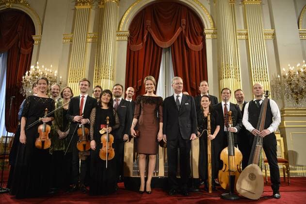- BRUSSELS, BELGIUM: Queen Mathilde of Belgium and King Philippe - Filip of Belgium pictured during the autumn concert at the Royal Palace, in Brussels, Wednesday 21 October 2015.  DIRKxWAEM 04725529