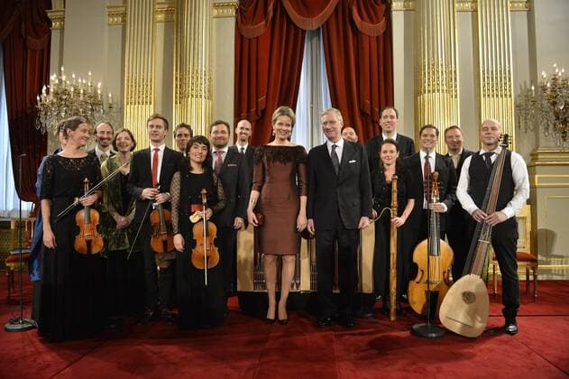 - BRUSSELS, BELGIUM: Queen Mathilde of Belgium and King Philippe - Filip of Belgium pictured during the autumn concert at the Royal Palace, in Brussels, Wednesday 21 October 2015.  DIRKxWAEM 04725531