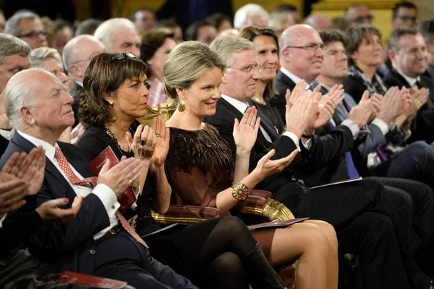 - BRUSSELS, BELGIUM: Queen Mathilde of Belgium and King Philippe - Filip of Belgium pictured during the autumn concert at the Royal Palace, in Brussels, Wednesday 21 October 2015.  DIRKxWAEM 04725548