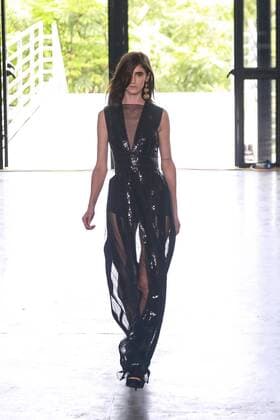 Oct. 21, 2015 - Sao Paulo, Brazil - A model presents creations of Reinaldo Lourenco during the 2016 Winter collection of the Sao Paulo Fashion Week. Sao Paulo Brazil - ZUMAp133