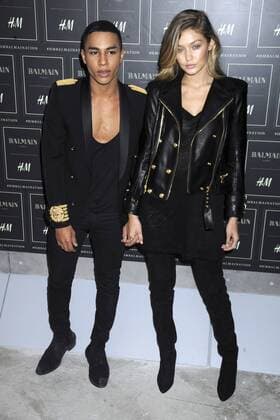 Olivier Rousteing und Gigi Hadid bei der Balmain x H&M Collection Fashion Show im 23 Wall Street. New York, 20.10.2015 Foto:xD.xVanxTinex xFuturexImage