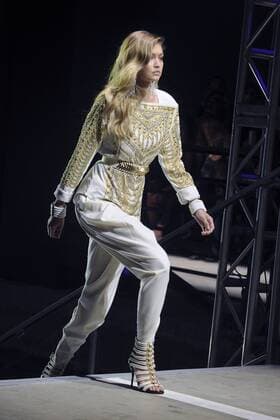 Gigi Hadid bei der Balmain x H&M Collection Fashion Show im 23 Wall Street. New York, 20.10.2015 Foto:xD.xVanxTinex xFuturexImage