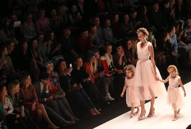 MOSCOW, RUSSIA. OCTOBER 22, 2015. Models showcase creations during a runway show for the Zarina & Natalia Vodianova collection at the Spring Summer 2016 Mercedes-Benz Fashion Week Russia, at the Manege Central Exhibition Hall. Alexander Shcherbak TASS  TS01069E