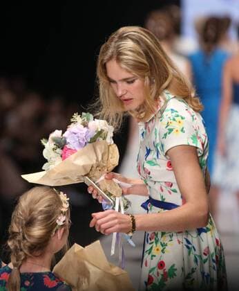 MOSCOW, RUSSIA. OCTOBER 22, 2015. Russian top model, fashion designer Natalia Vodianova attends a runway show for her Zarina & Natalia Vodianova collection at the Spring Summer 2016 Mercedes-Benz Fashion Week Russia, at the Manege Central Exhibition Hall. Alexander Shcherbak TASS  TS0106A0