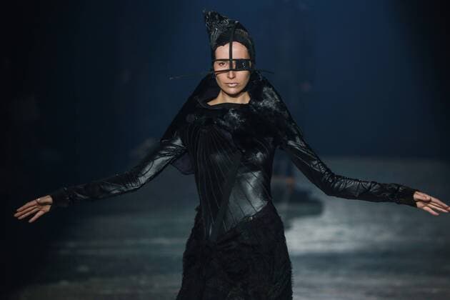 Oct. 22, 2015 - Sao Paulo, Brazil - Model presents creations of Lino Villaventura during the 2016 Winter collection of the Sao Paulo Fashion Week. Sao Paulo Brazil - ZUMAp133
