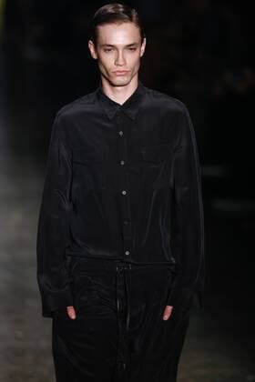 Oct. 22, 2015 - Sao Paulo, Brazil - Model presents creations of Osklen during the 2016 Winter collection of the Sao Paulo Fashion Week. Sao Paulo Brazil - ZUMAp133