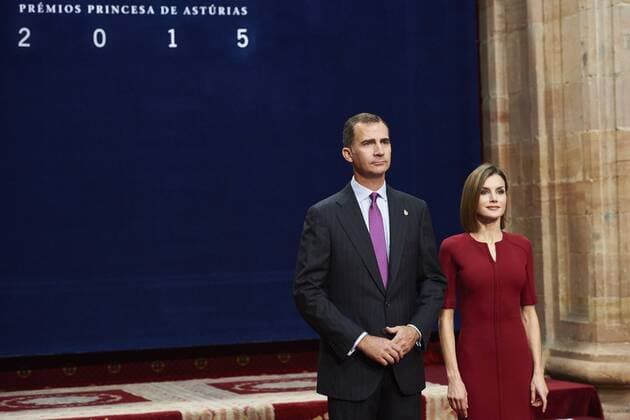 Oct. 23, 2015 - Oviedo, Principado de Asturias, Spain - King Felipe VI of Spain, Queen Letizia of Spain attended an audience with Princesa de Asturias Awards 2015 winners at the Reconquista Hotel on October 23, 2015 in Oviedo, Spain. Oviedo Spain  - ZUMAg15_