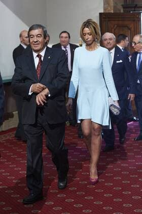 Oct. 23, 2015 - Oviedo, Principado de Asturias, Spain - Francisco Alvarez Cascos, Maria Porto attended an audience with Princesa de Asturias Awards 2015 winners at the Reconquista Hotel on October 23, 2015 in Oviedo, Spain. Oviedo Spain  - ZUMAg15_