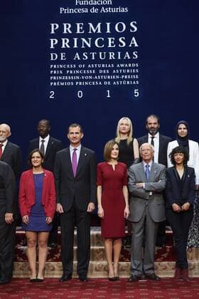 Oct. 23, 2015 - Oviedo, Principado de Asturias, Spain - King Felipe VI of Spain, Queen Letizia of Spain attended an audience with Princesa de Asturias Awards 2015 winners at the Reconquista Hotel on October 23, 2015 in Oviedo, Spain. Oviedo Spain  - ZUMAg15_