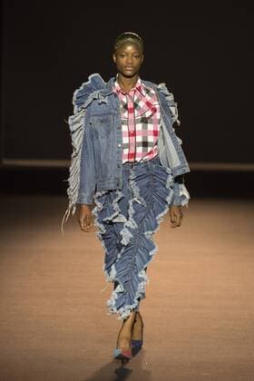 London, UK. 23 10 2015. The V&A presents a retrospective of designer Ashish in the Fashion in Motion series. Highlights from his collections of the last decade were presented in four free catwalk shows. Fashion in Motion: Ashish, V&A Museum, London, UK 