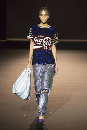 London, UK. 23 10 2015. The V&A presents a retrospective of designer Ashish in the Fashion in Motion series. Highlights from his collections of the last decade were presented in four free catwalk shows. Fashion in Motion: Ashish, V&A Museum, London, UK 