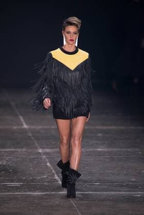 SAO PAULO, Brazil - 10 22 2015: Fashion Week WINTER 2016 - The model Fernanda Lima during Juliana Jabour designer& 39;s fashion show at Fashion Week Winter 2016 held in Sao Paulo.  AlexandrexMoreira
