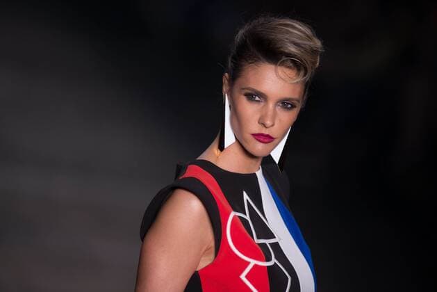 SAO PAULO, Brazil - 10 22 2015: Fashion Week WINTER 2016 - The model Fernanda Lima during Juliana Jabour designer& 39;s fashion show at Fashion Week Winter 2016 held in Sao Paulo.  AlexandrexMoreira