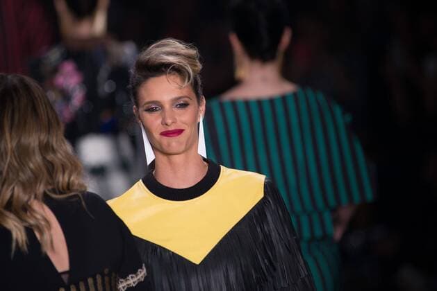 SAO PAULO, Brazil - 10 22 2015: Fashion Week WINTER 2016 - The model Fernanda Lima during Juliana Jabour designer& 39;s fashion show at Fashion Week Winter 2016 held in Sao Paulo.  AlexandrexMoreira