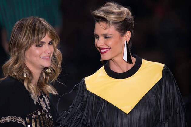 SAO PAULO, Brazil - 10 22 2015: Fashion Week WINTER 2016 - The model Fernanda Lima during Juliana Jabour designer& 39;s fashion show at Fashion Week Winter 2016 held in Sao Paulo.  AlexandrexMoreira