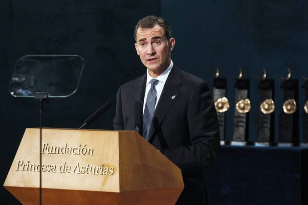 Oct. 23, 2015 - Oviedo, Principado de Asturias, Spain - King Felipe VI of Spain attended the Princesa de Asturias Awards 2015 (Princess of Asturias awards) ceremony at the Campoamor Theater on October 23, 2015 in Oviedo, Spain..Pool Oviedo Spain  - ZUMAg15_