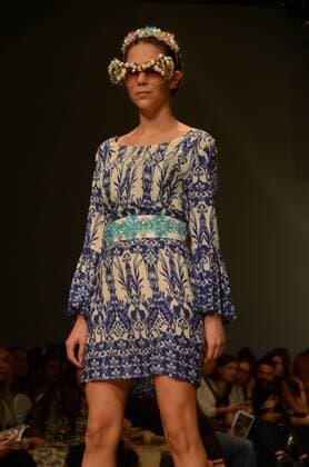 Oct. 23, 2015 - Athens, Greece - A model wears creation of fashion designer Leon. Fashion designers present their creations as part of the 18th Athens Xclusive Designers Week fashion event in Athens. Athens Greece - ZUMAp133