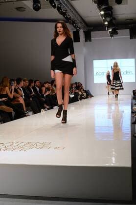 Oct. 23, 2015 - Athens, Greece - A model wears creation of Kathy Heyndels. Fashion designers present their creations during the 18th Athens Xclusive Designers Week Fashion event in Athens. Athens Greece - ZUMAp133