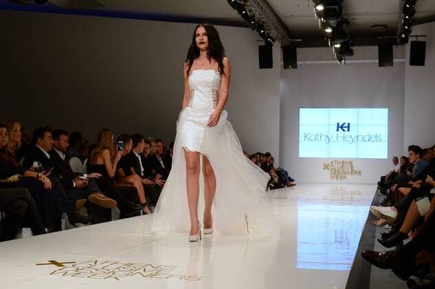 Oct. 23, 2015 - Athens, Greece - A model wears creation of Kathy Heyndels. Fashion designers present their creations during the 18th Athens Xclusive Designers Week Fashion event in Athens. Athens Greece - ZUMAp133
