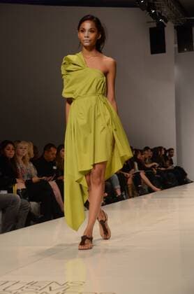 Oct. 23, 2015 - Athens, Greece - A model wears creation of Eleni Kyriakou. Fashion designers present their creations as part of the 18th Athens Xclusive Designers Week fashion event in Athens. Athens Greece - ZUMAp133
