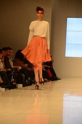 Oct. 23, 2015 - Athens, Greece - A model wears creation of fashion designer Vasilicev Kovacev. Fashion designers present their creations as part of the 18th Athens Xclusive Designers Week fashion event in Athens. Athens Greece - ZUMAp133